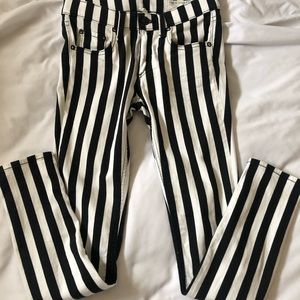 Rag & Bone/Jean Benton Stripe Capri Skinny